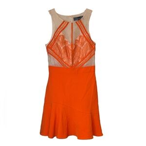 Adelyn Rae Orange Tan Lace Cocktail Dress Size XS New